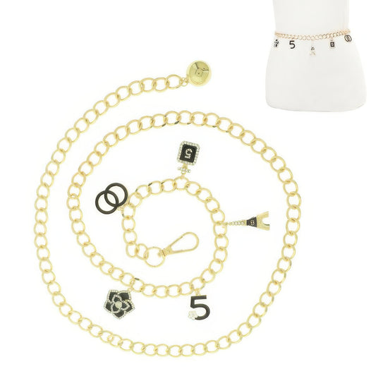 Fashionista Multi Charm Link Chain Belt