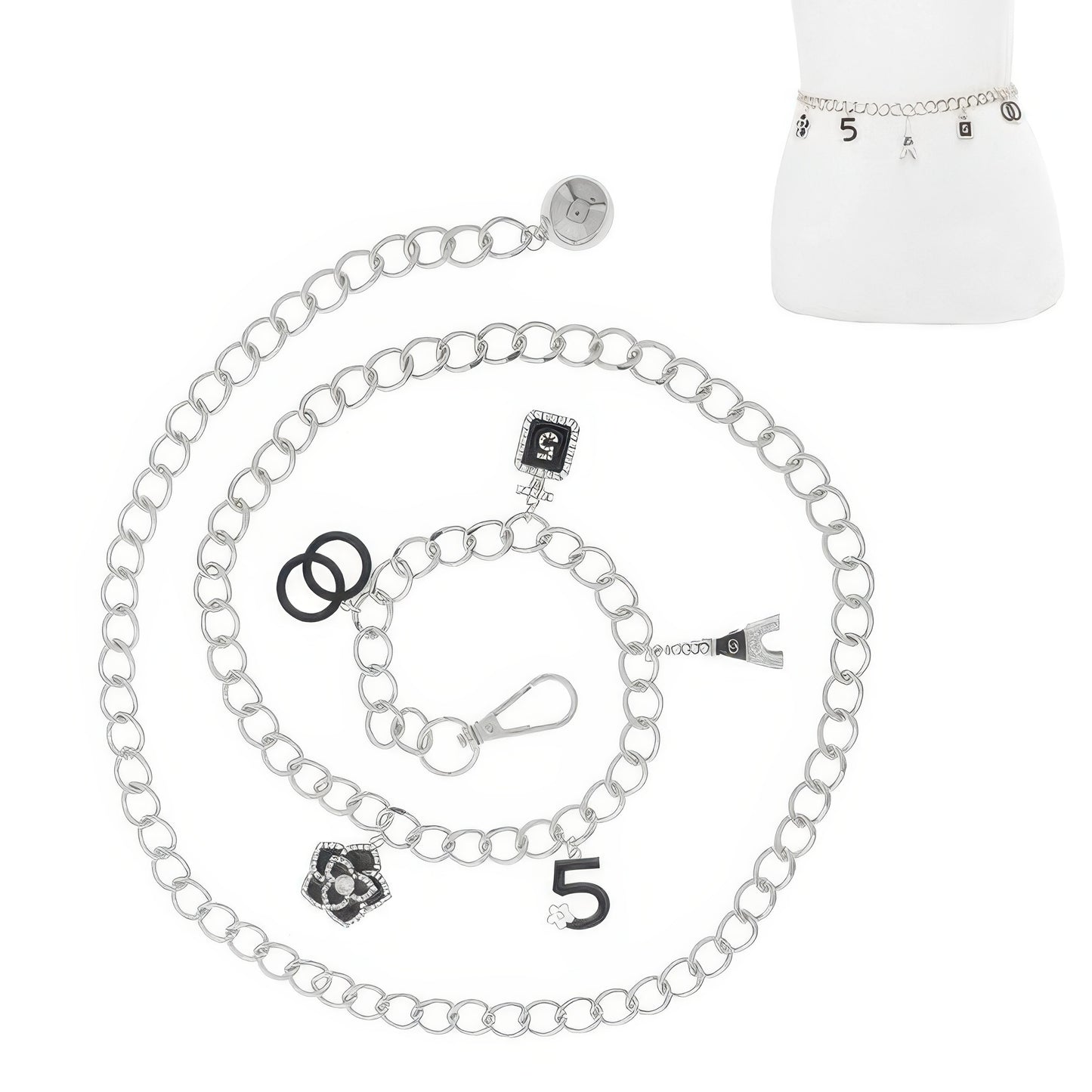 Fashionista Multi Charm Link Chain Belt