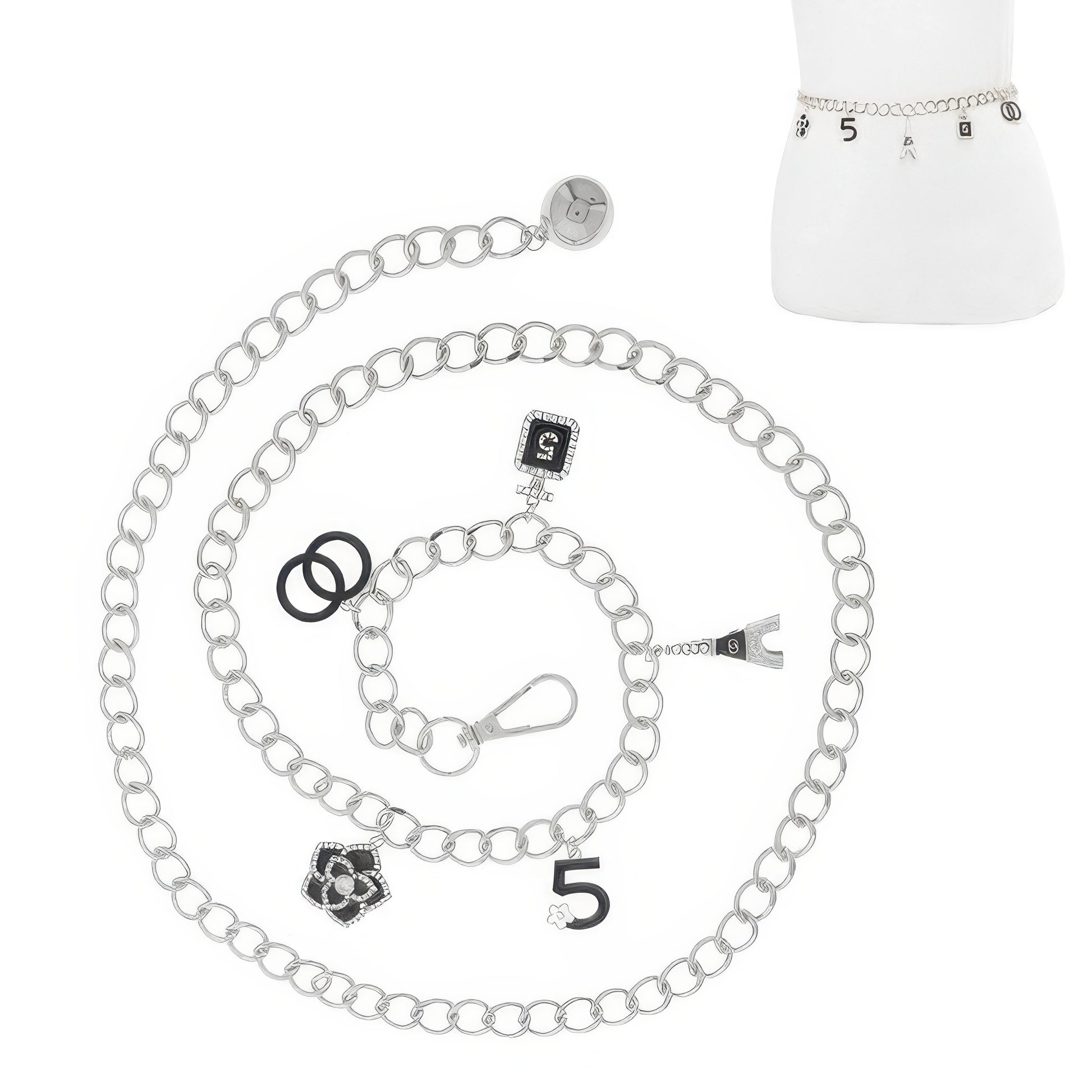Fashionista Multi Charm Link Chain Belt