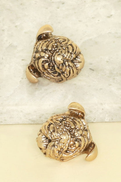 3d English Bulldog Puppy Face Stud Earrings