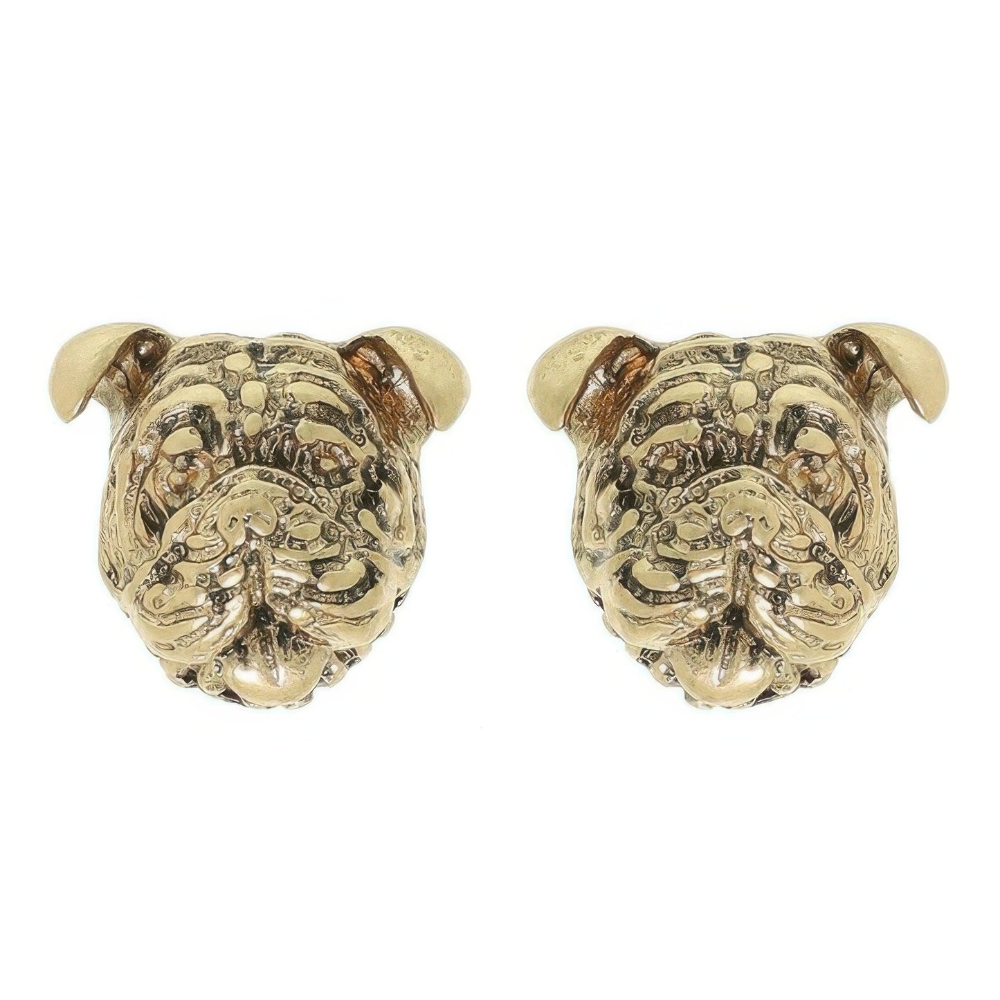3d English Bulldog Puppy Face Stud Earrings