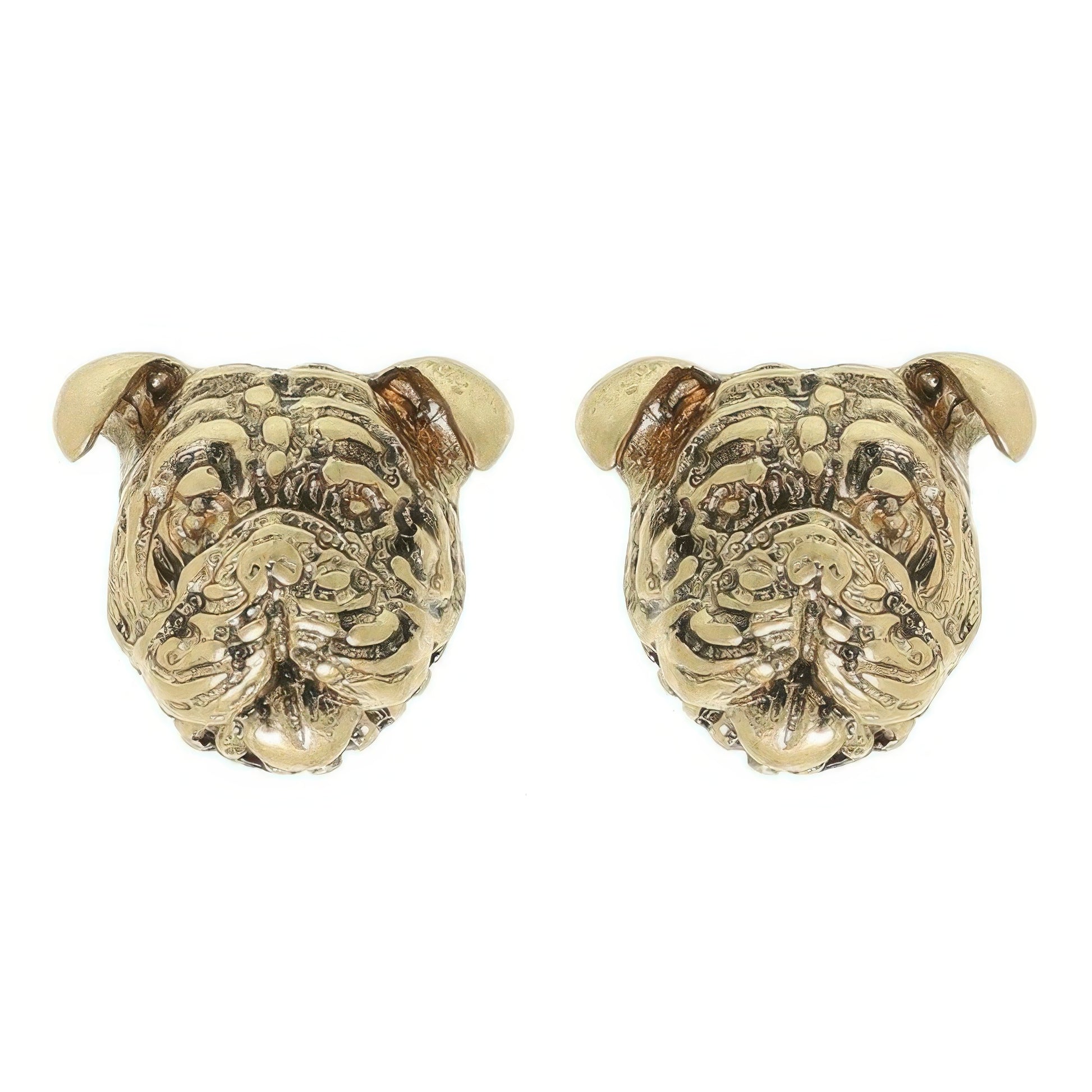 3d English Bulldog Puppy Face Stud Earrings