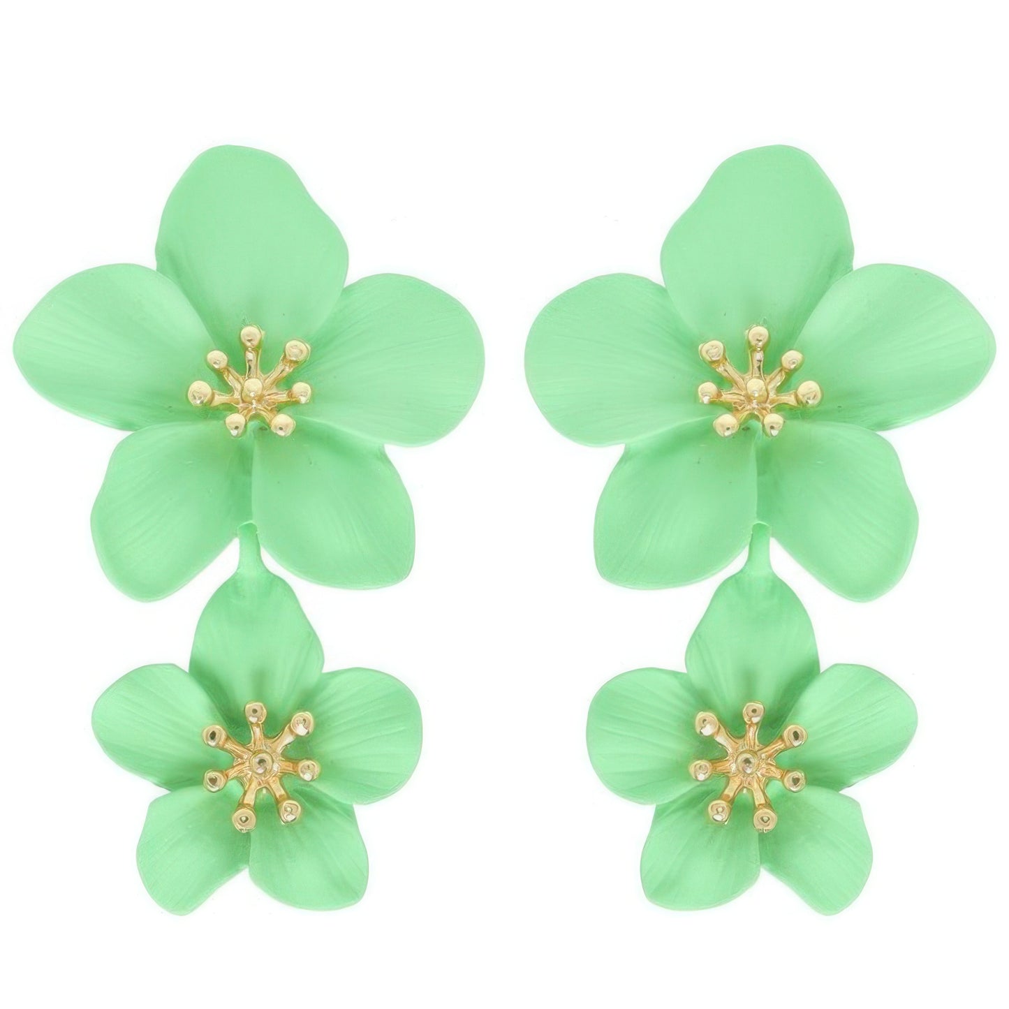 Hawaiian Acrylic Flower Post Earrings