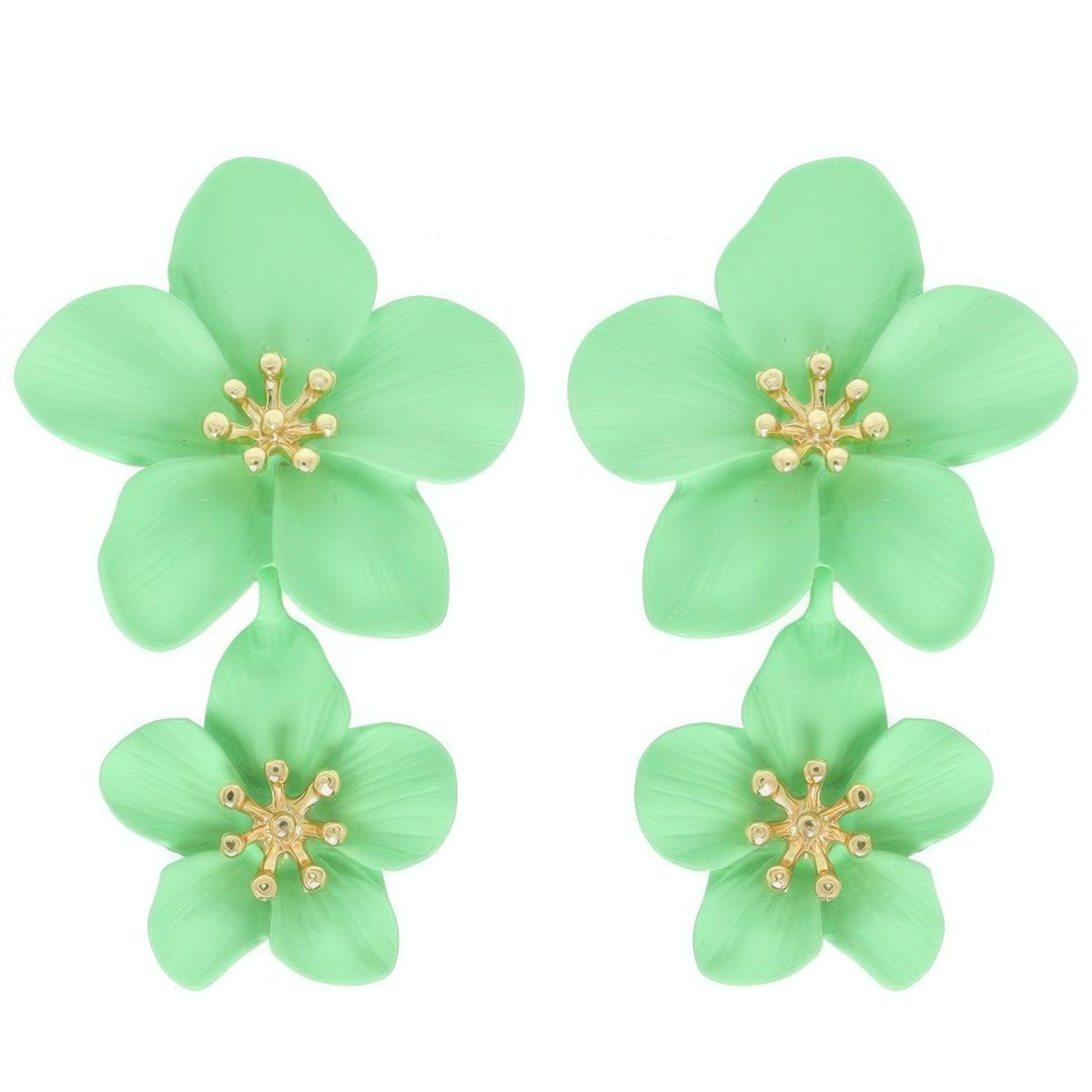 Hawaiian Acrylic Flower Post Earrings