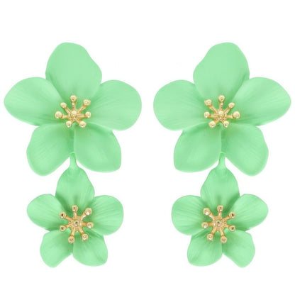 Hawaiian Acrylic Flower Post Earrings