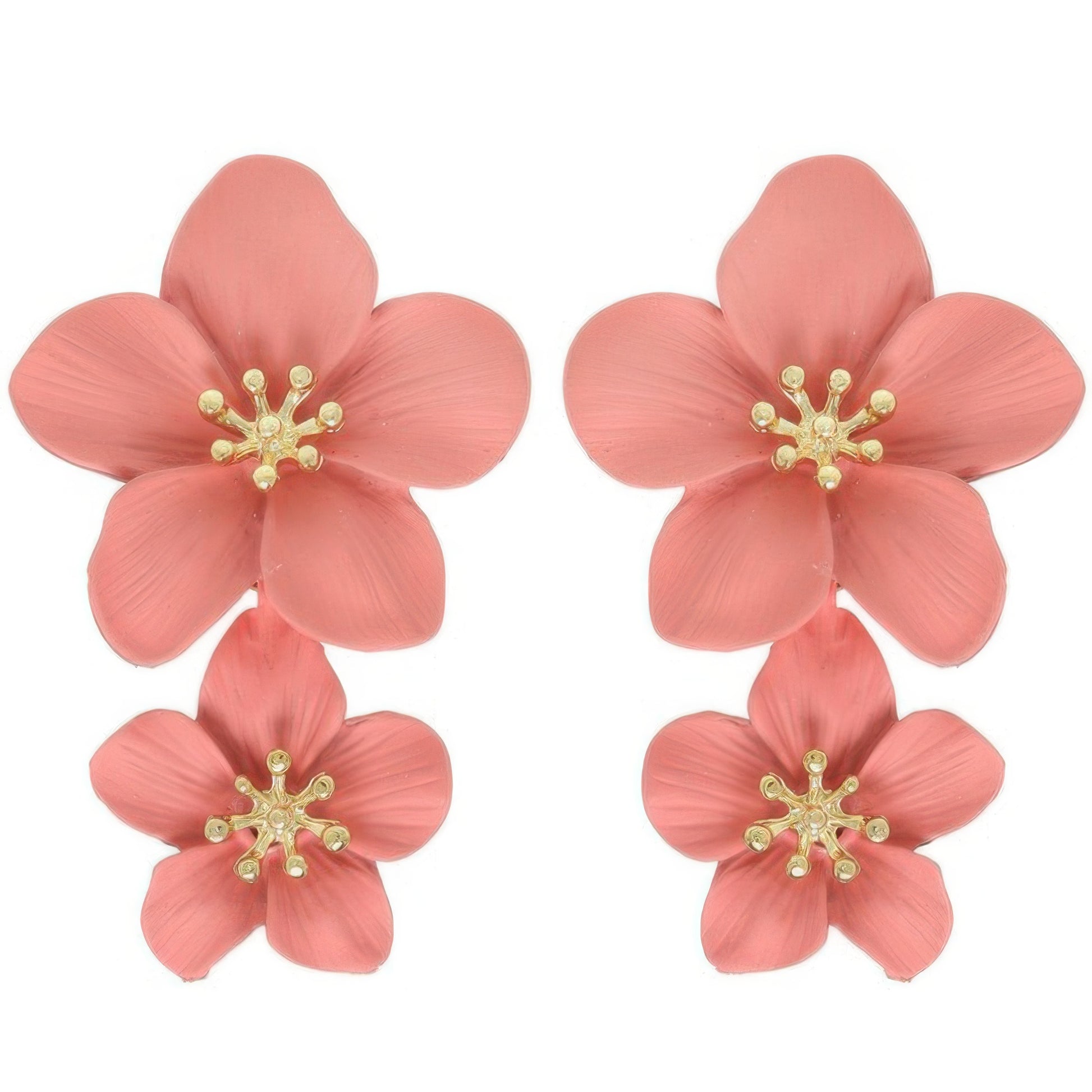 Hawaiian Acrylic Flower Post Earrings
