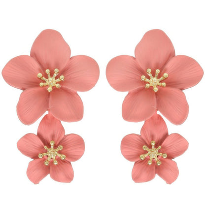 Hawaiian Acrylic Flower Post Earrings