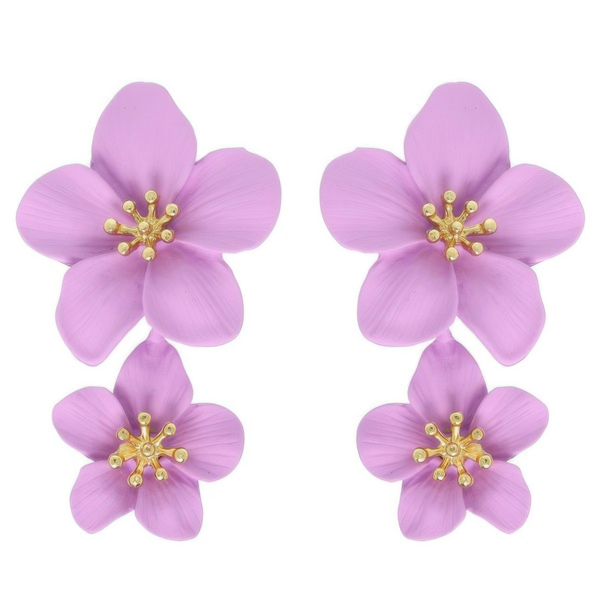 Hawaiian Acrylic Flower Post Earrings