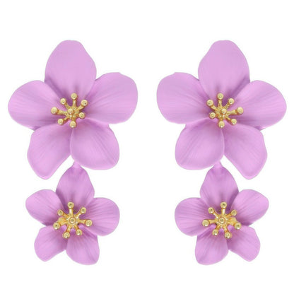 Hawaiian Acrylic Flower Post Earrings