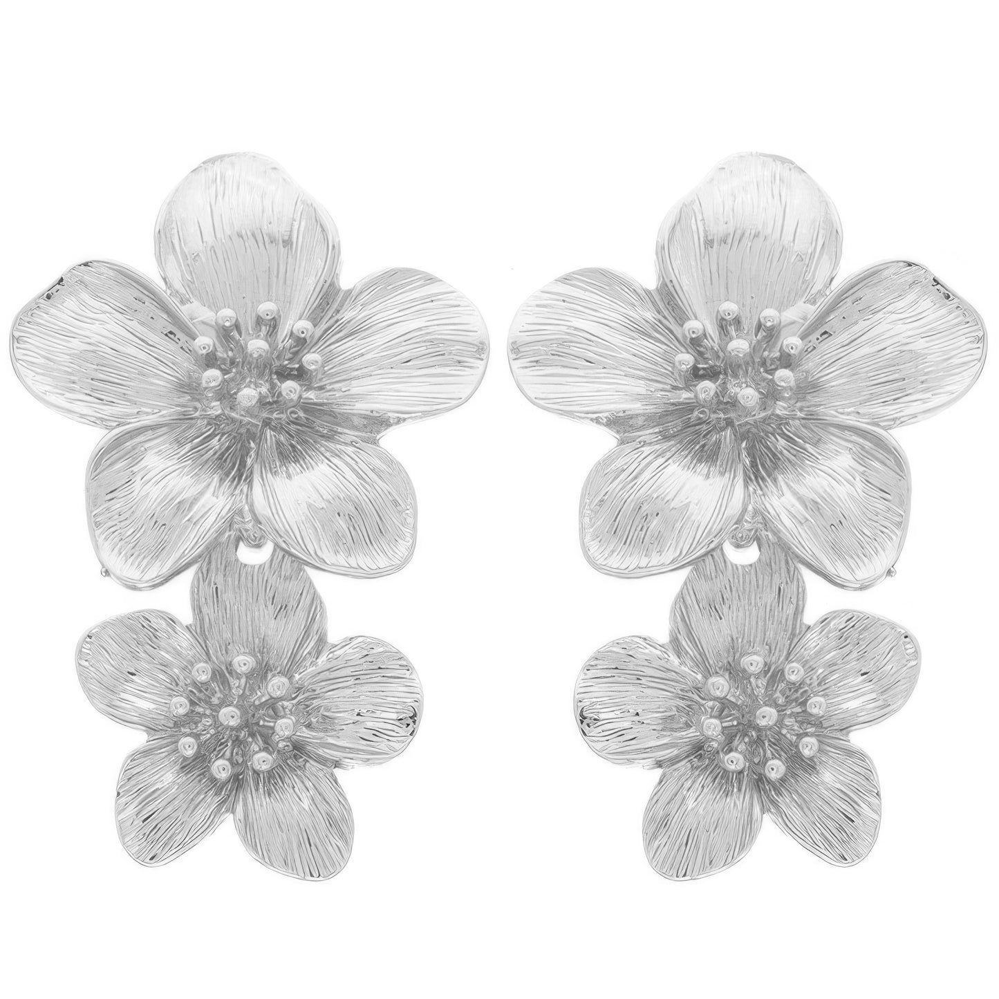 Hawaiian Acrylic Flower Post Earrings