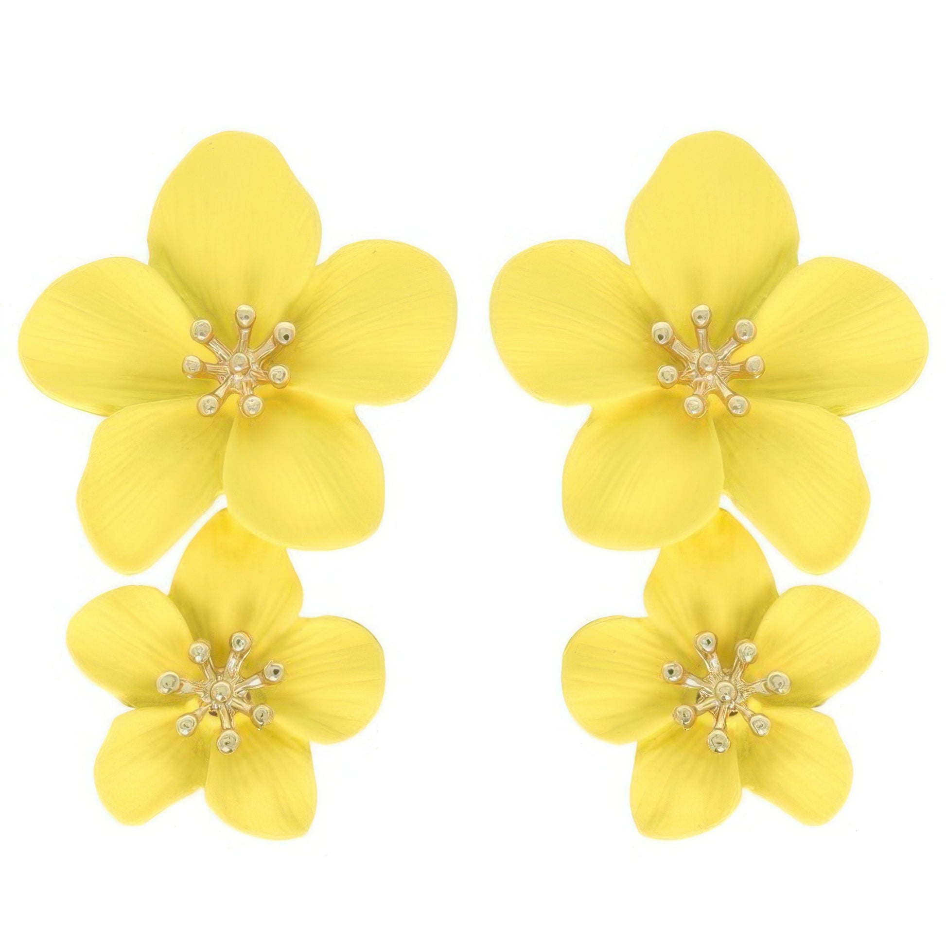 Hawaiian Acrylic Flower Post Earrings