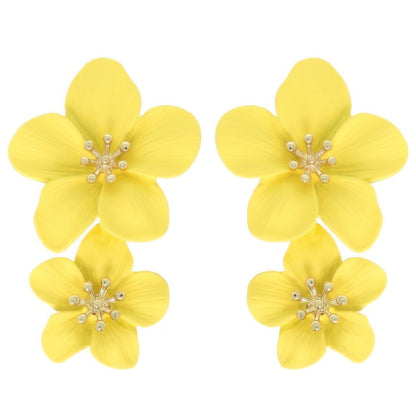 Hawaiian Acrylic Flower Post Earrings