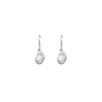 White Baroque Pearl Earrings