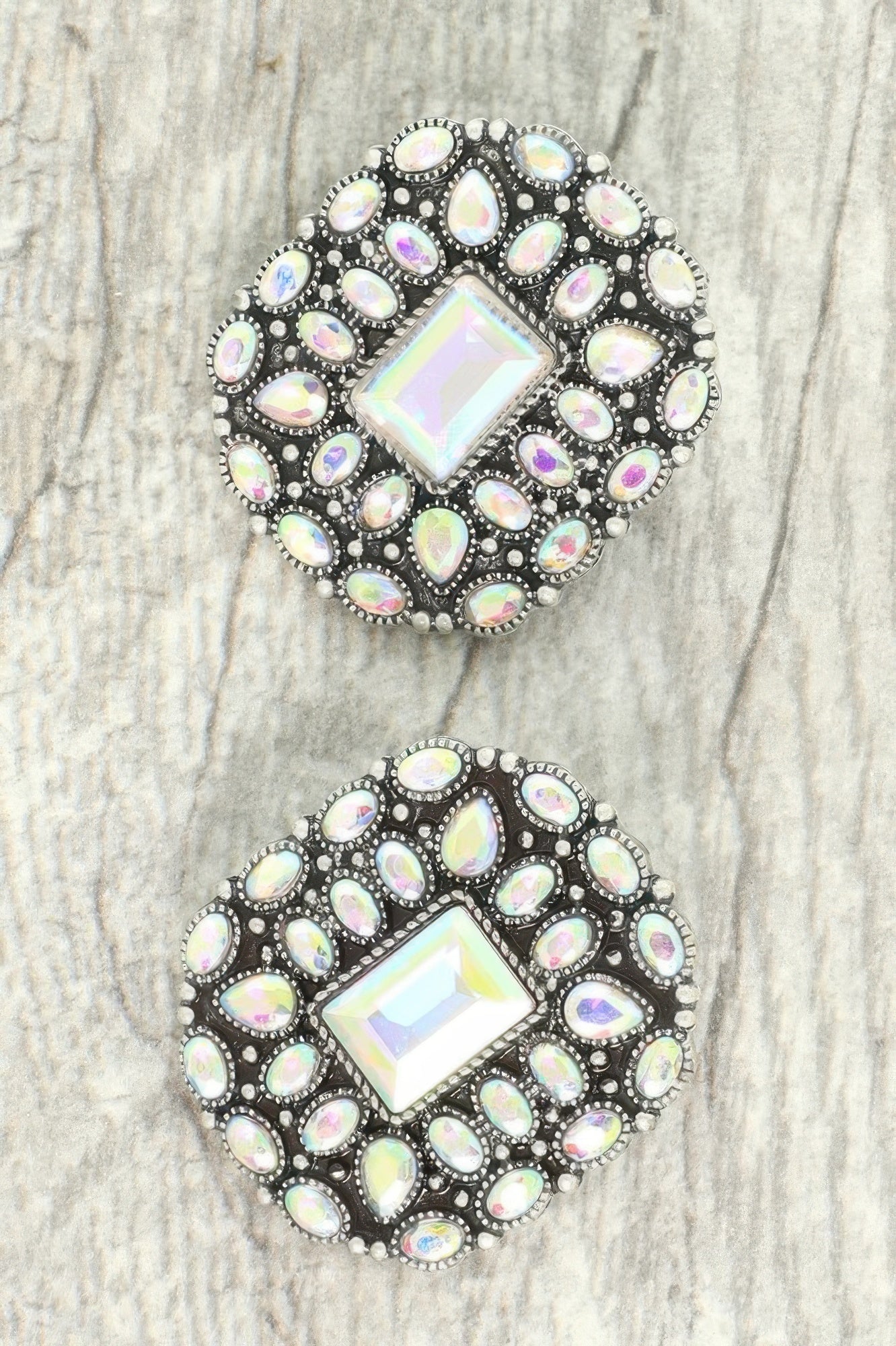 Western Jeweled Concho Post Earrings