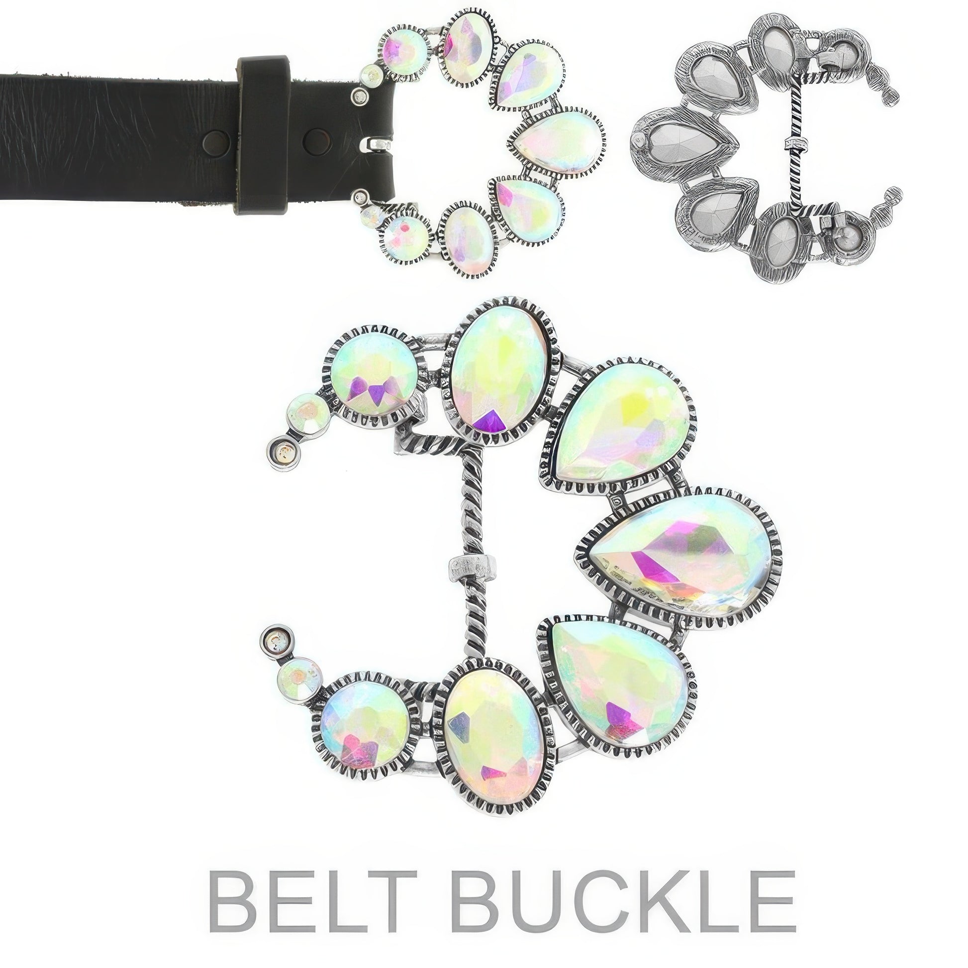 Western Jeweled Squash Blossom Belt Buckle