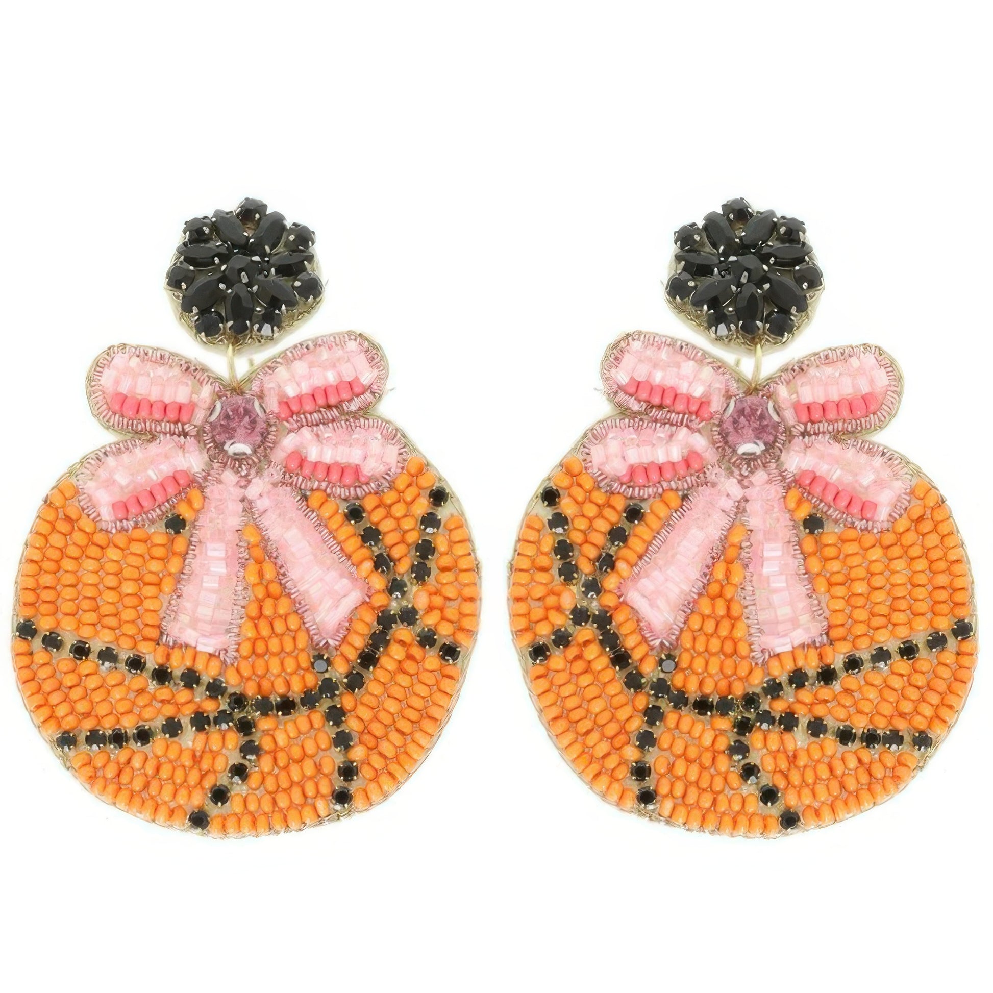 Gameday Jeweled Ribboned Basketball Earrings