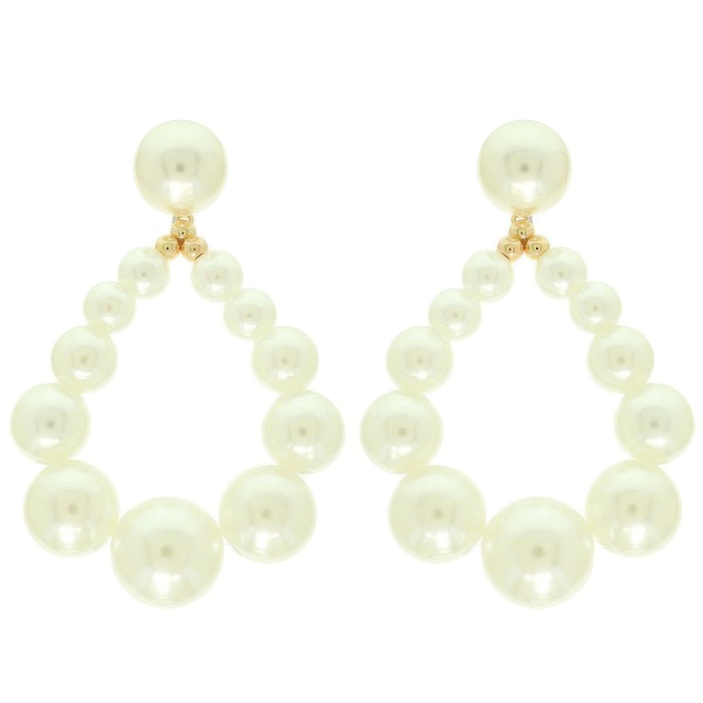 Classic Bridal Teardrop Pearl Hoop Earrings