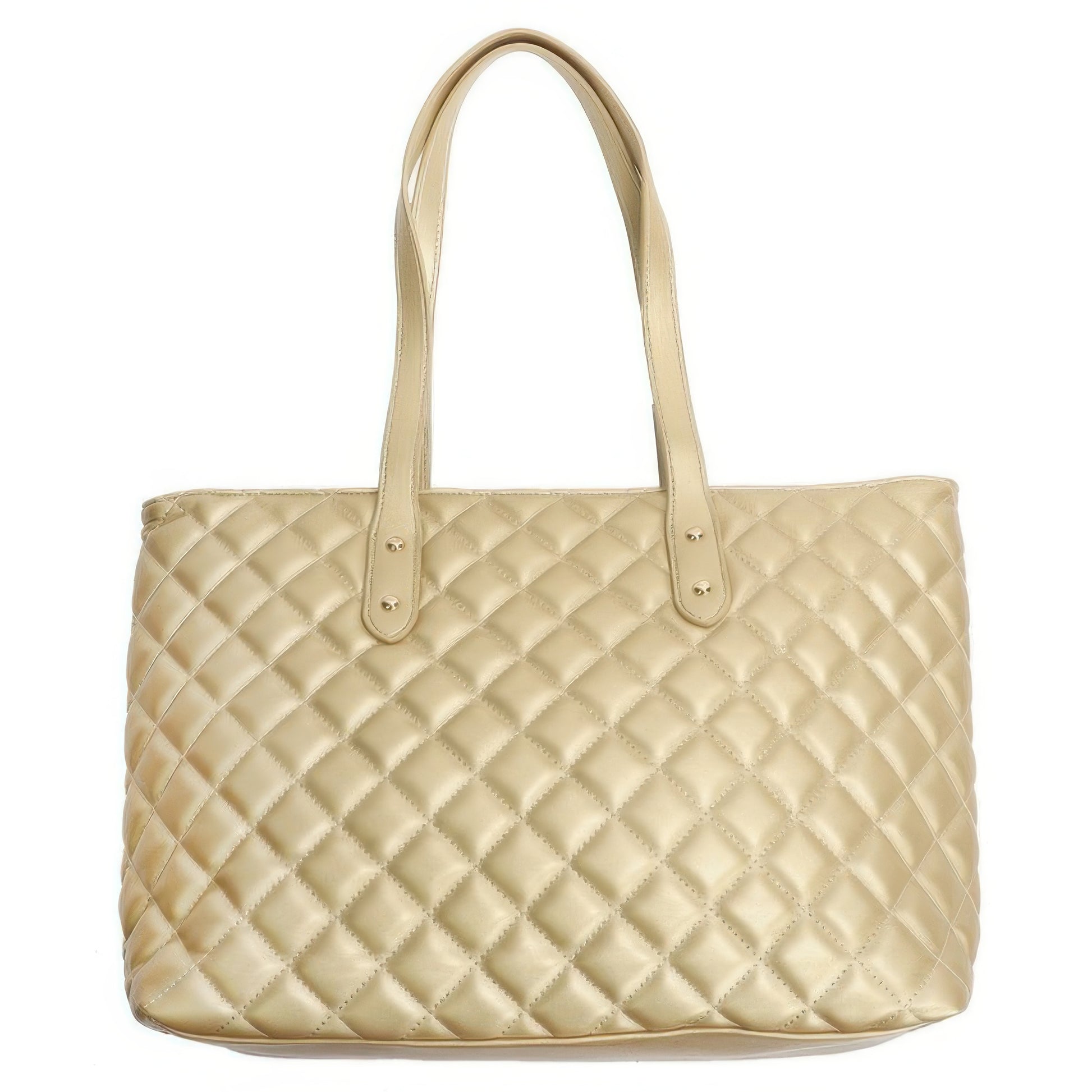 Quilted Diamond Lattice Pu Leather Tote Bag