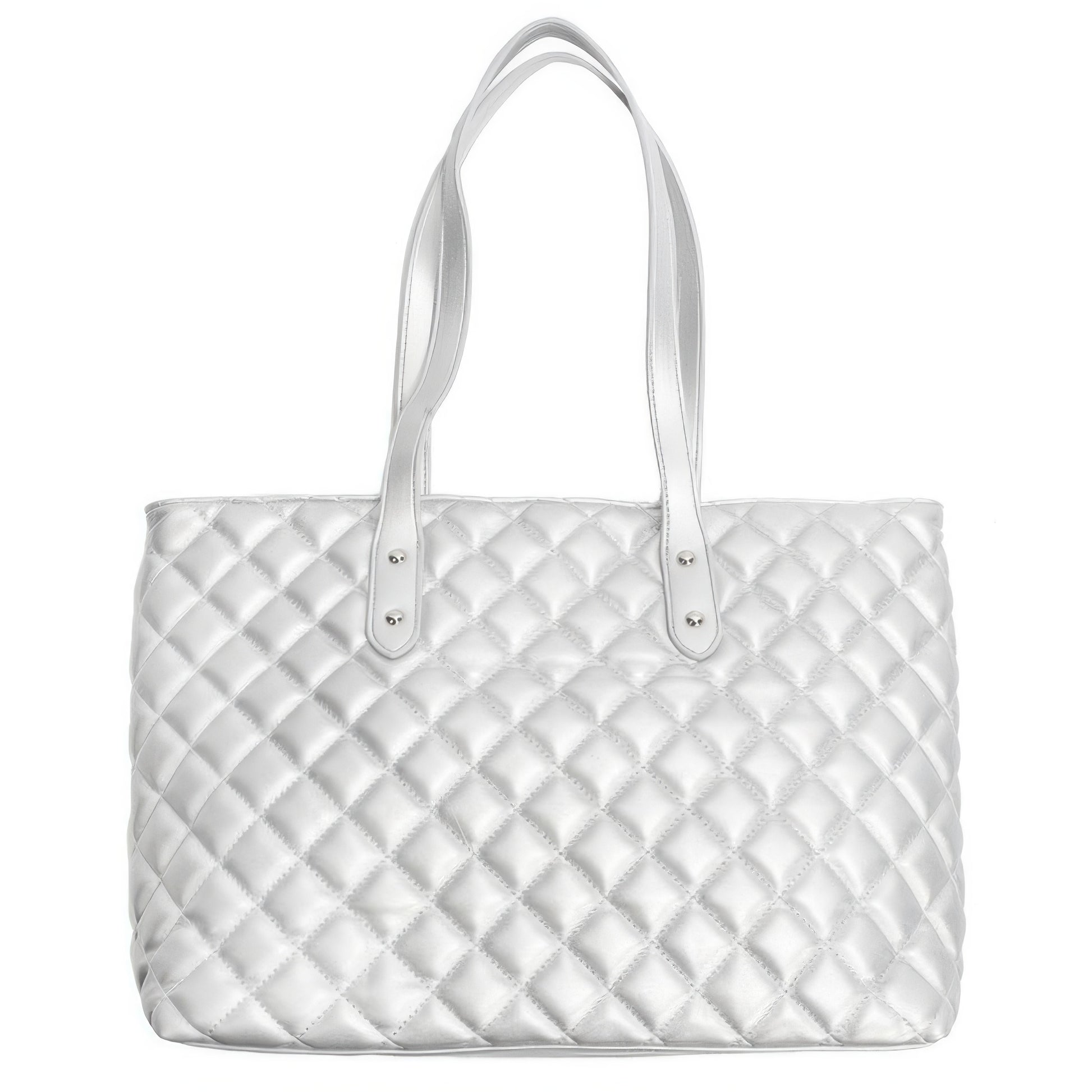 Quilted Diamond Lattice Pu Leather Tote Bag