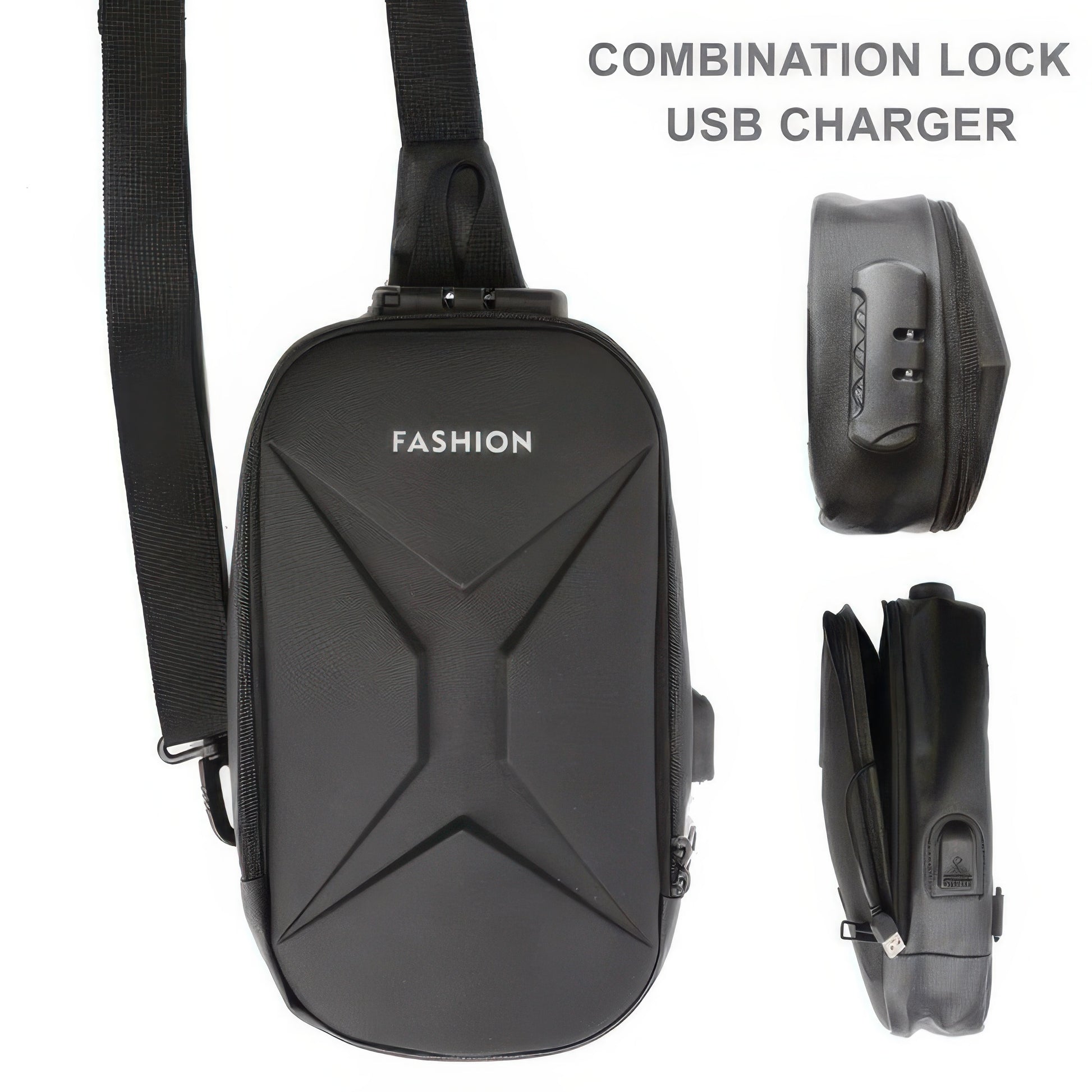 Sling Bag With Usb Charging Port & Password Lock