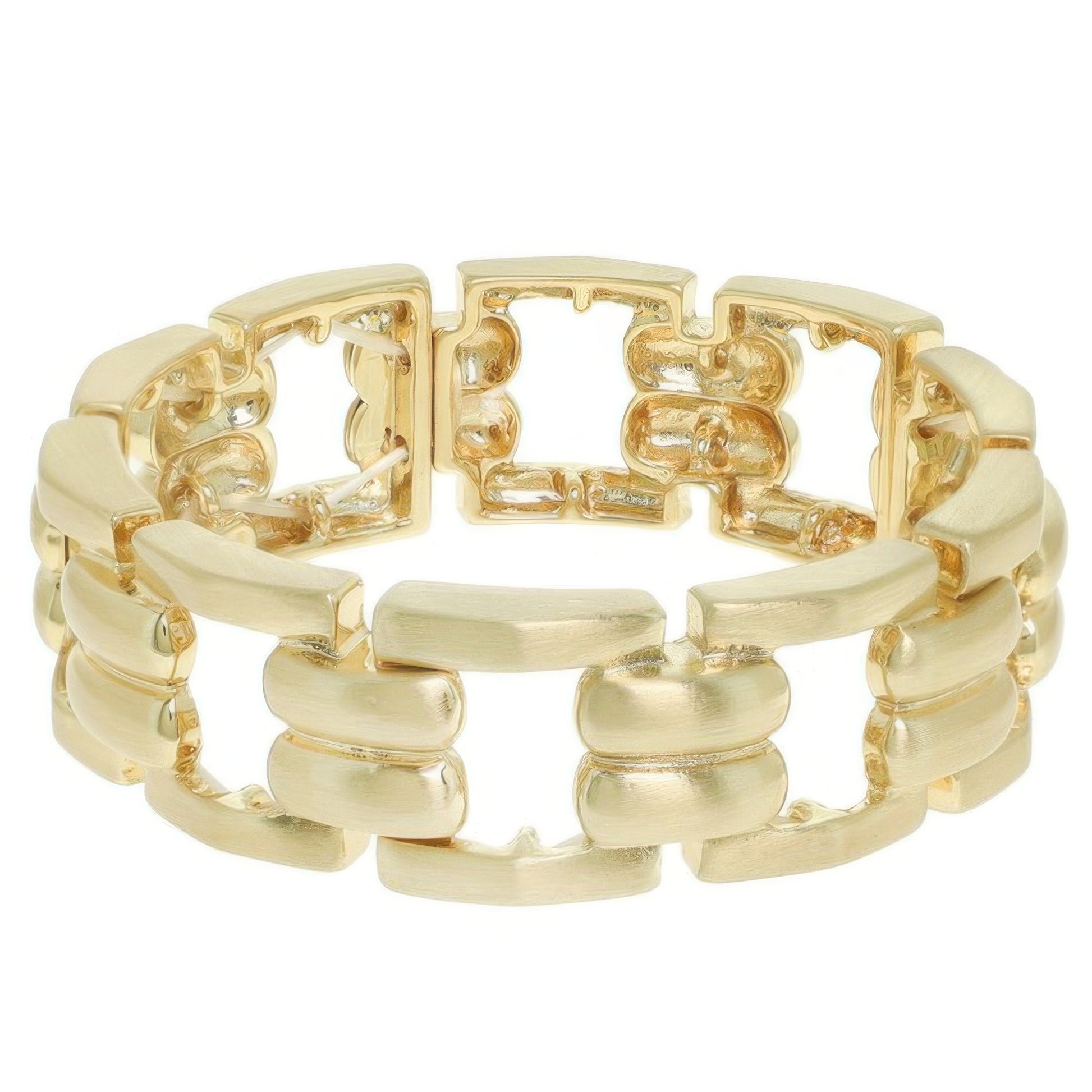 Rectangular Linked Chain Stretch Bracelet