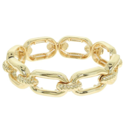 Oval Linked Chain Stretch Bracelet
