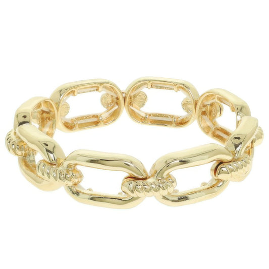 Oval Linked Chain Stretch Bracelet