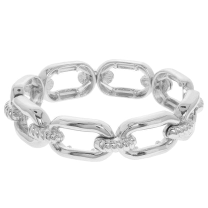 Oval Linked Chain Stretch Bracelet
