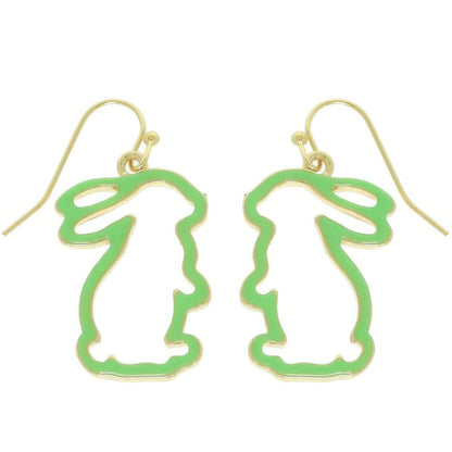 Easter Bunny Cut Out Epoxy Dangle Earrings