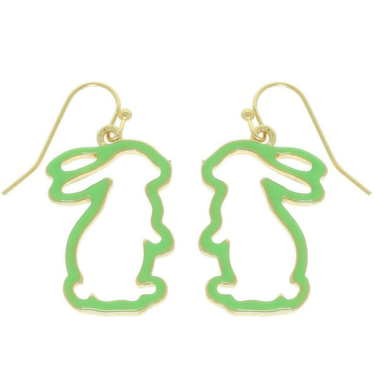Easter Bunny Cut Out Epoxy Dangle Earrings
