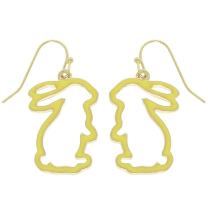 Easter Bunny Cut Out Epoxy Dangle Earrings