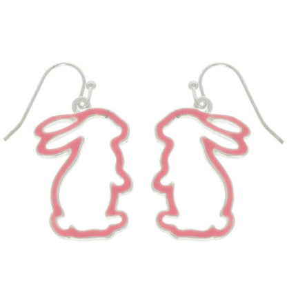 Easter Bunny Cut Out Epoxy Dangle Earrings