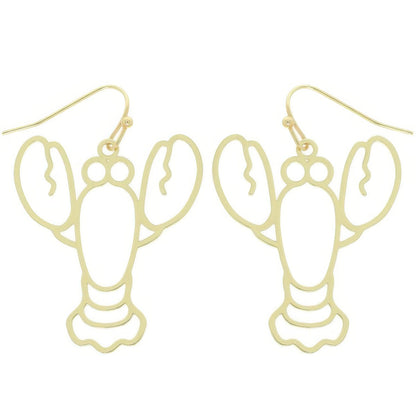 Lobster Cutout Dangle Earrings