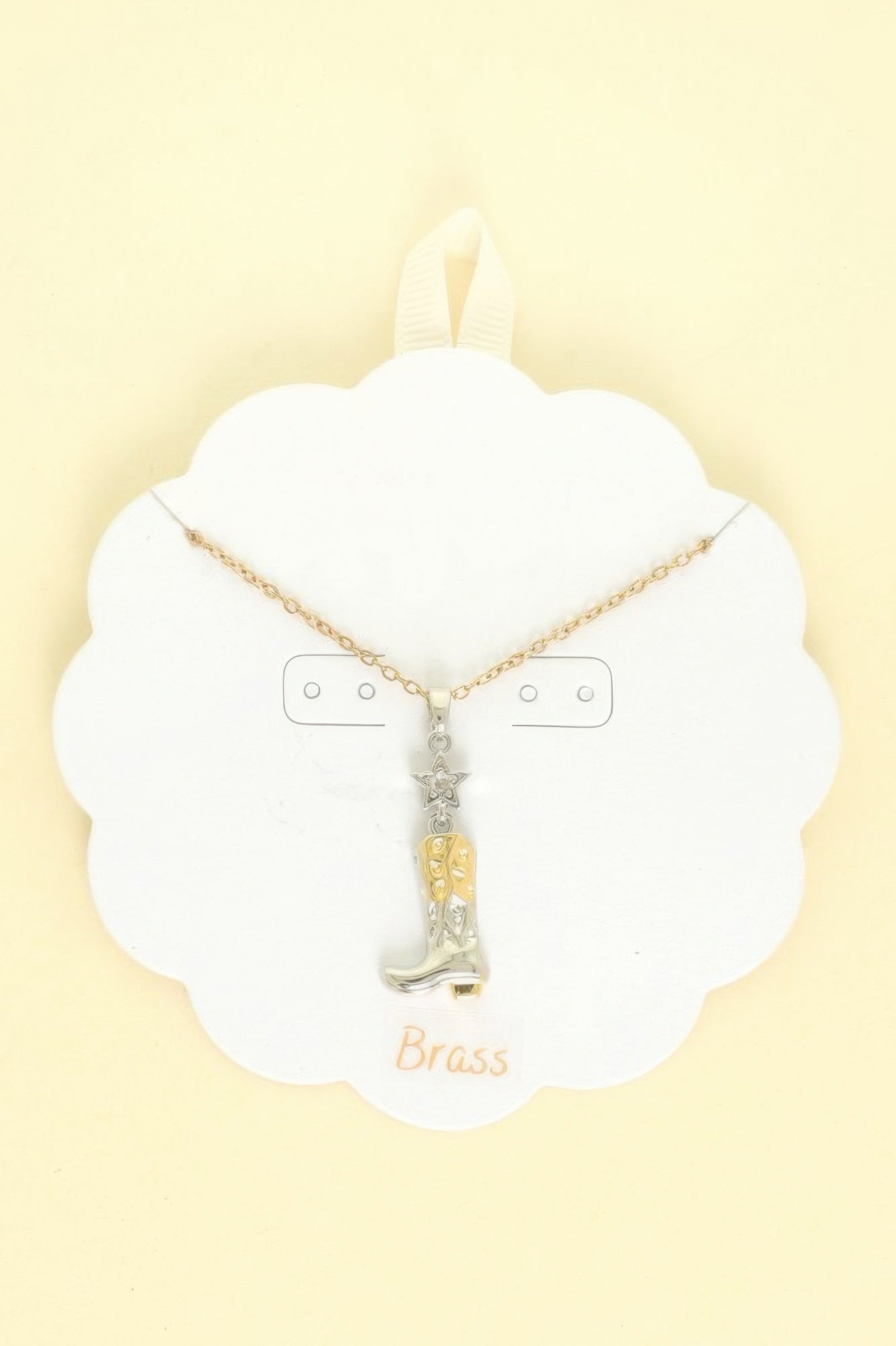 Western Cowboy Boot Pendant Necklace
