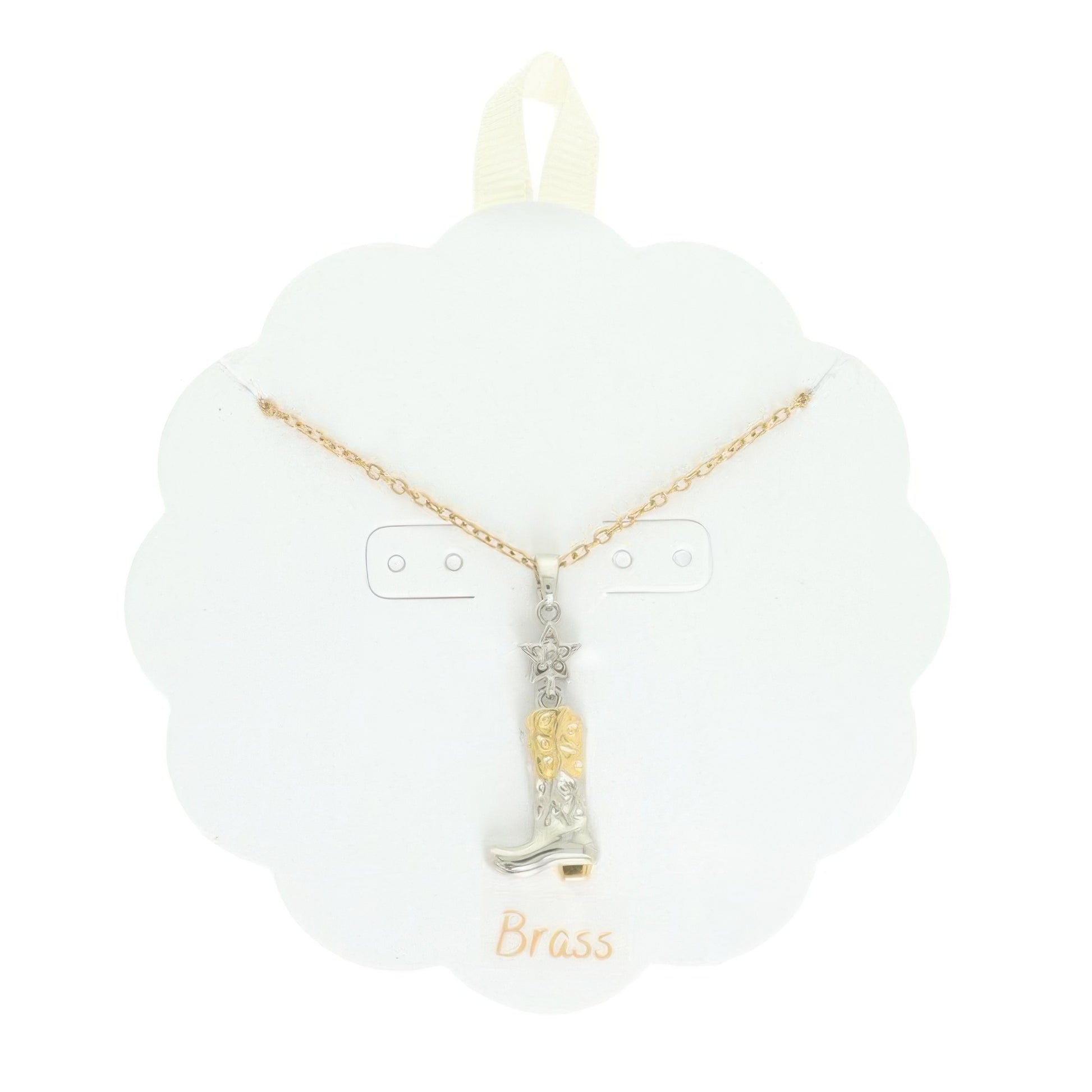 Western Cowboy Boot Pendant Necklace