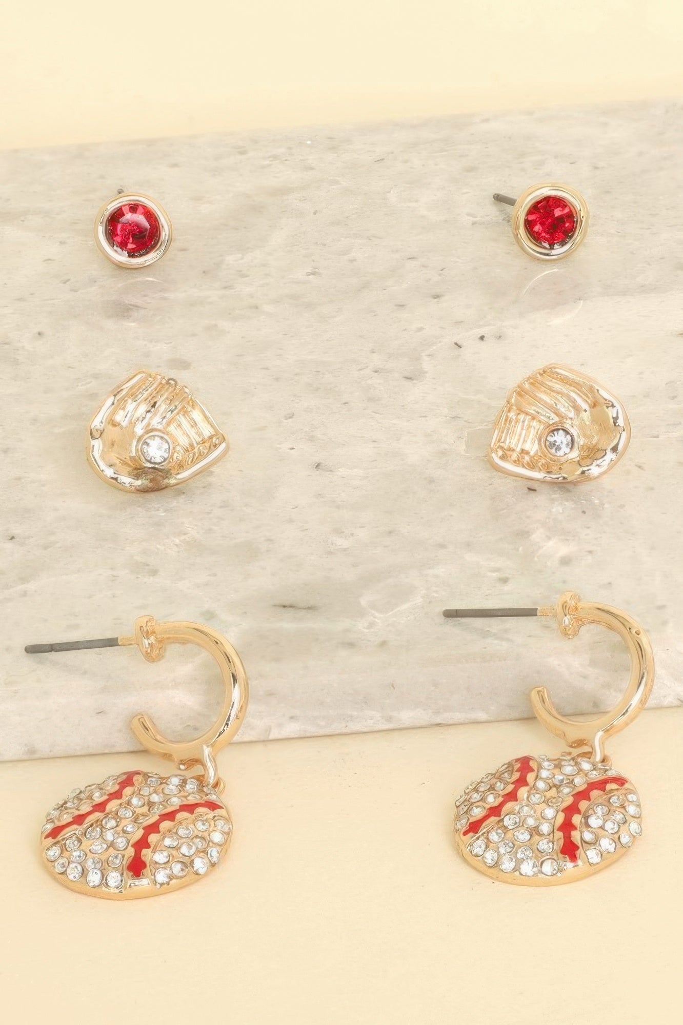 Game Day Baseball Stud Earring Set