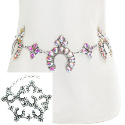 Western Squash Blossom Chain Link Belt