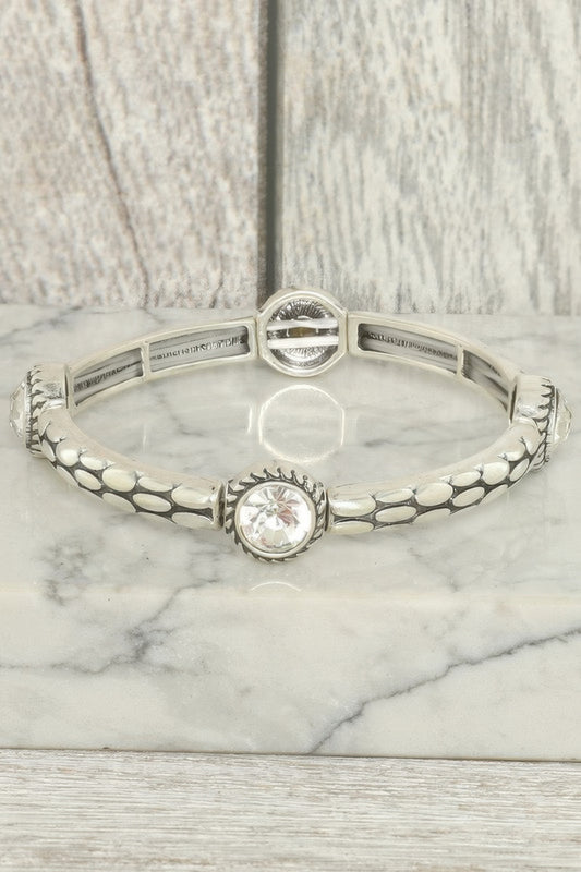 Western Jeweled Scale Pattern Stretch Bracelet