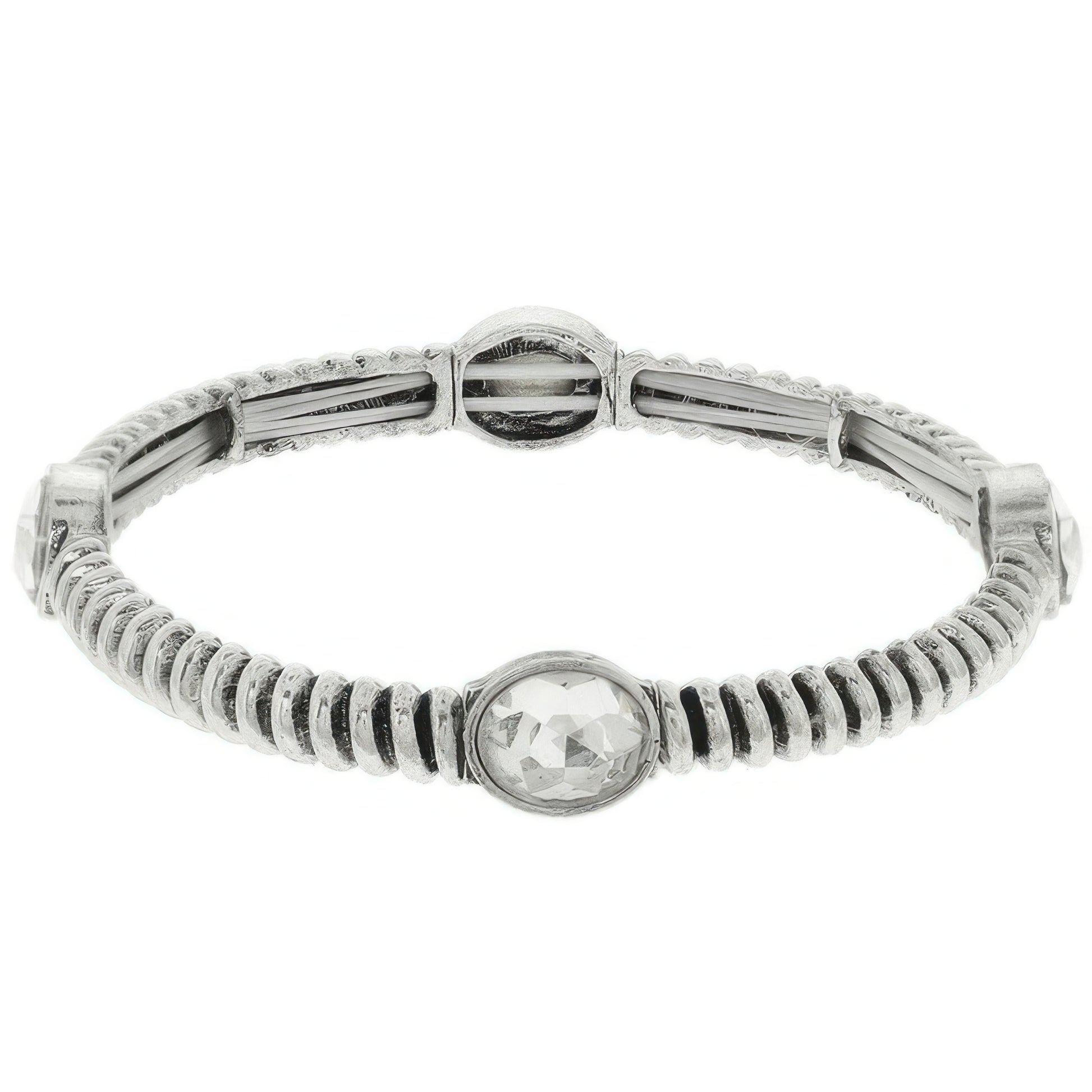 Western Jeweled Ribbed Stretch Bracelet