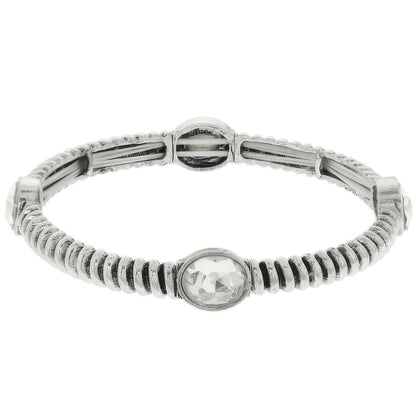 Western Jeweled Ribbed Stretch Bracelet