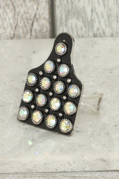 Western Cattle Tag Cuff Ring