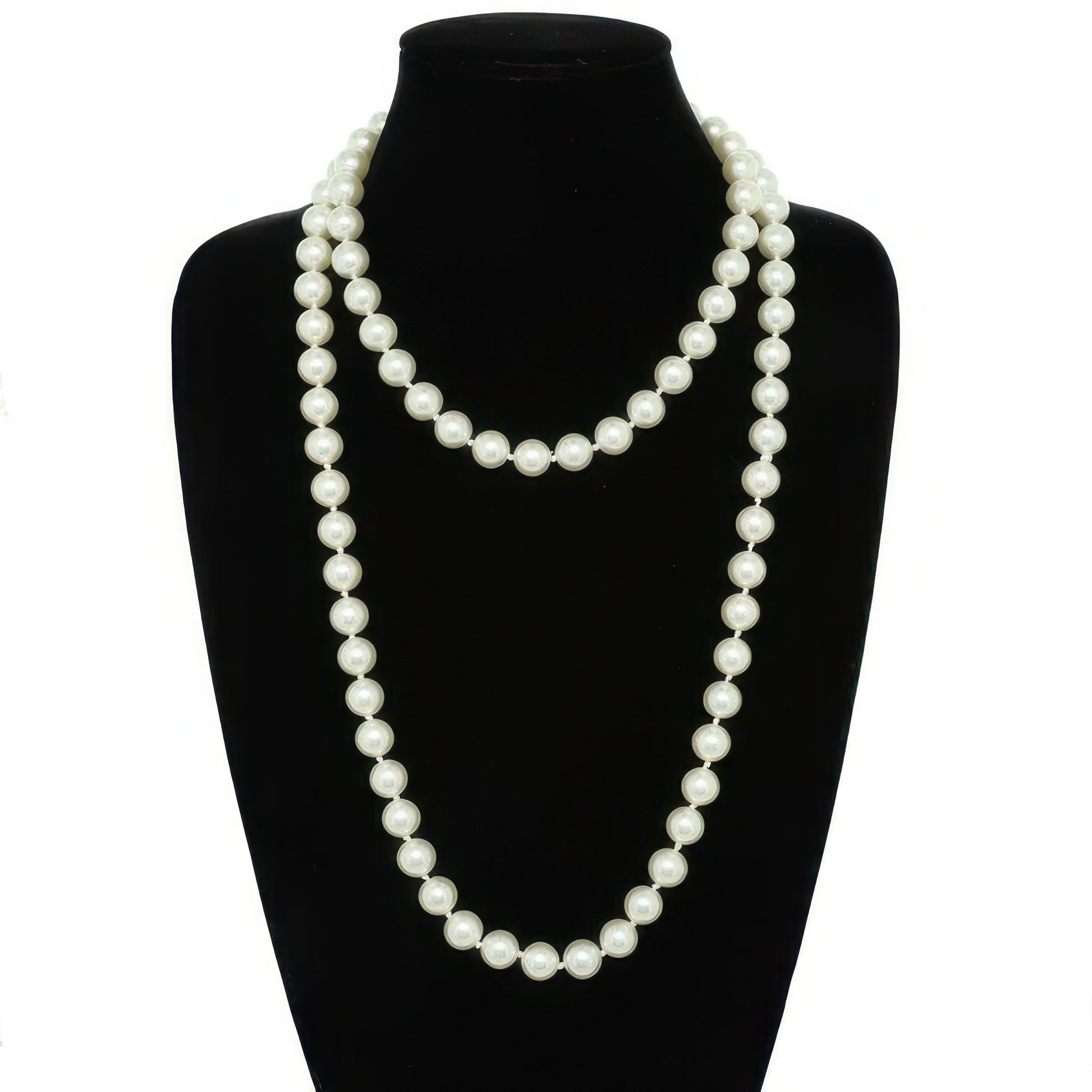 White Pearlescent Pearl Beaded Necklace