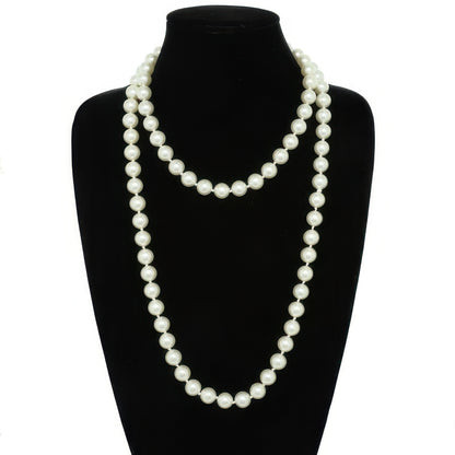 White Pearlescent Pearl Beaded Necklace