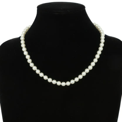 White Pearlescent Pearl Beaded Necklace