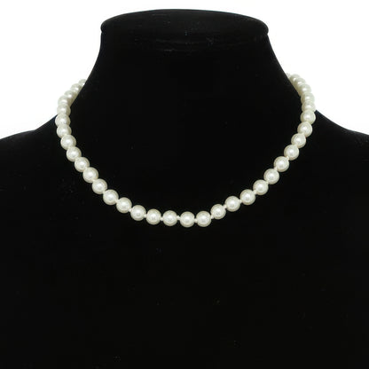 White Pearlescent Pearl Beaded Necklace