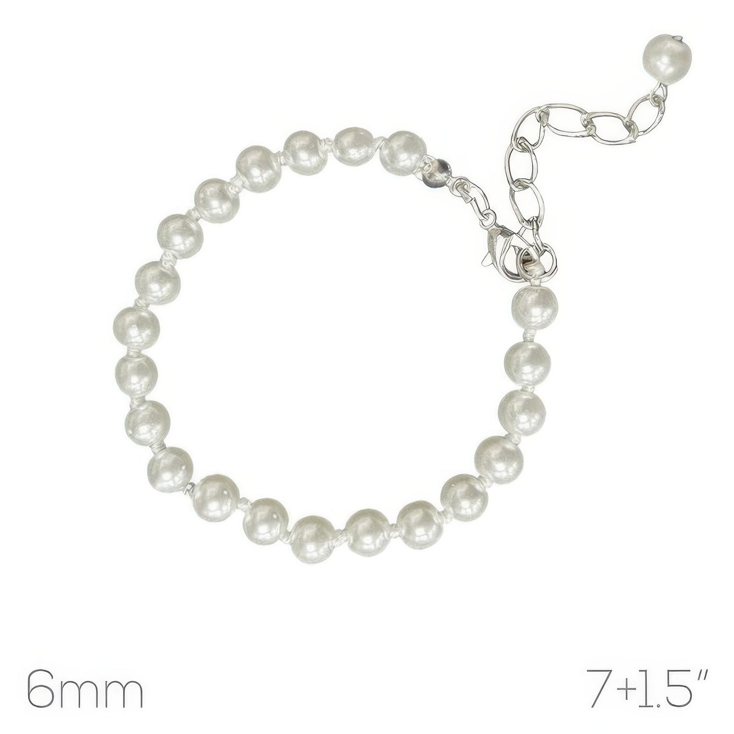 White Pearl Beaded Adjustable Bracelet