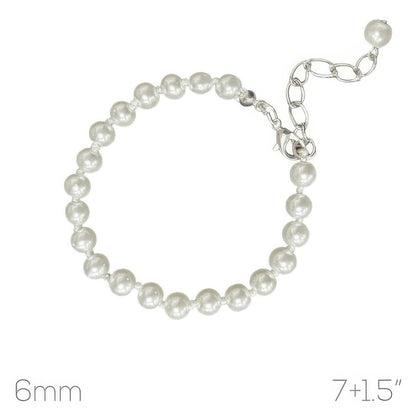 White Pearl Beaded Adjustable Bracelet