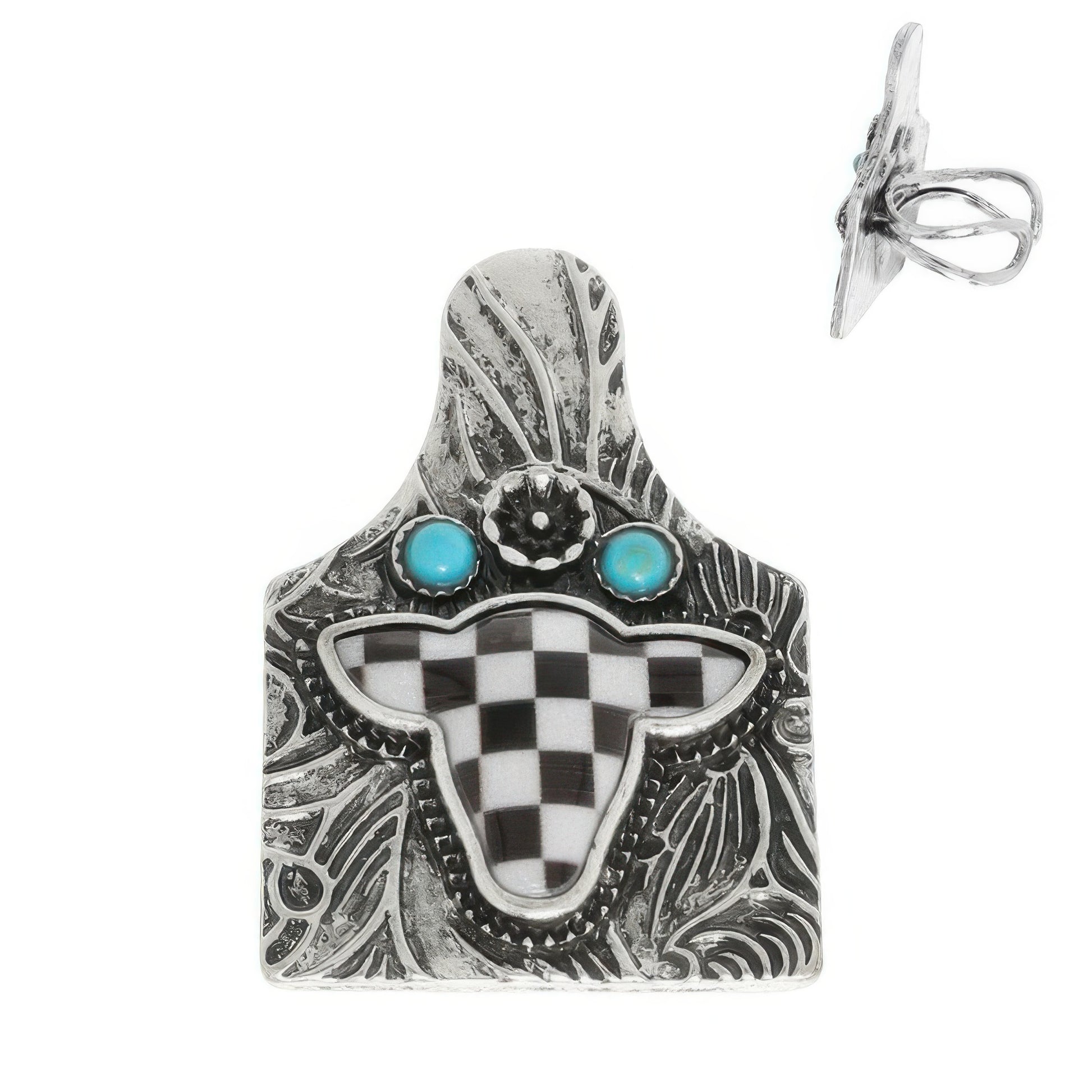 Western Floral Jeweled Cuff Ring