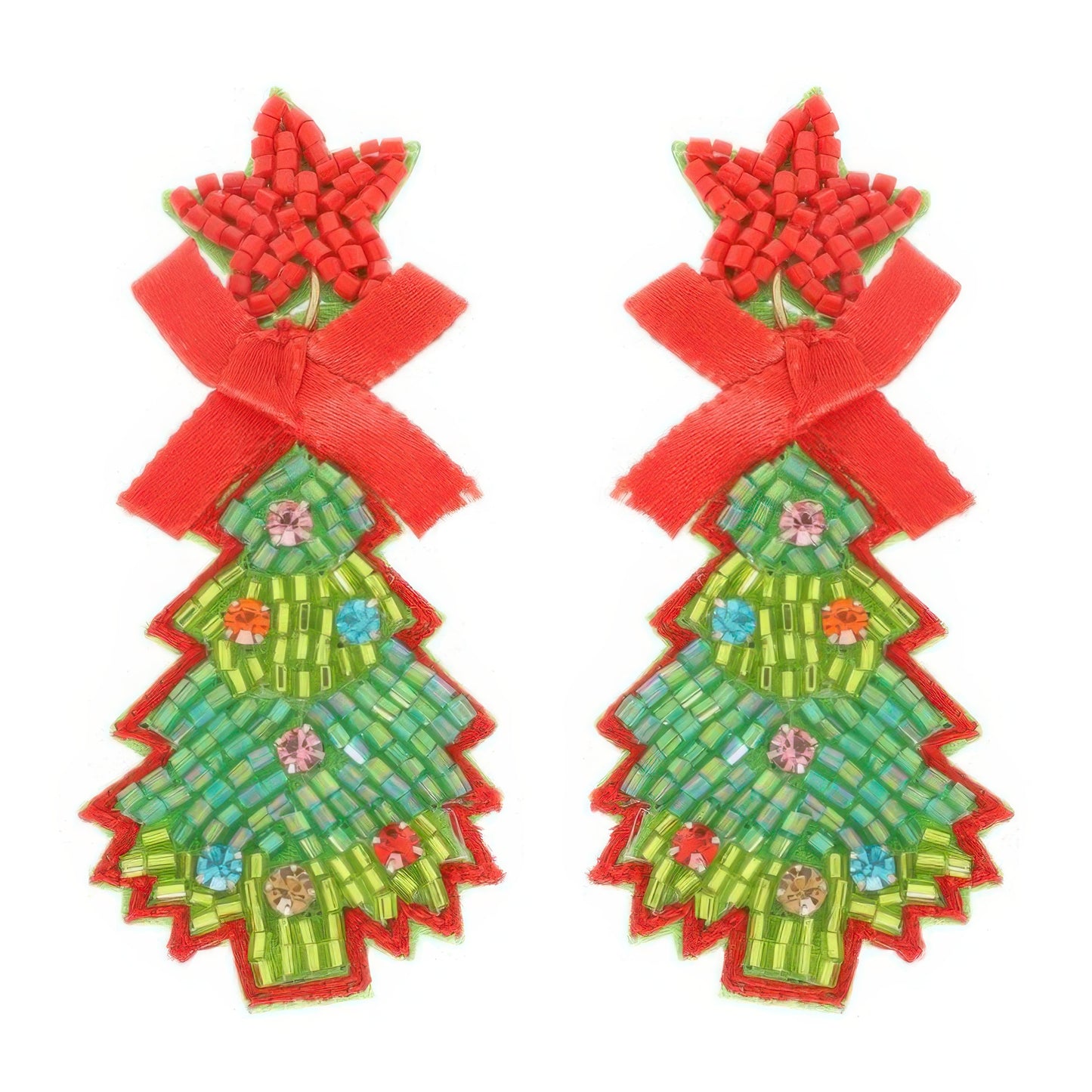 Christmas Tree Post Dangle Earrings