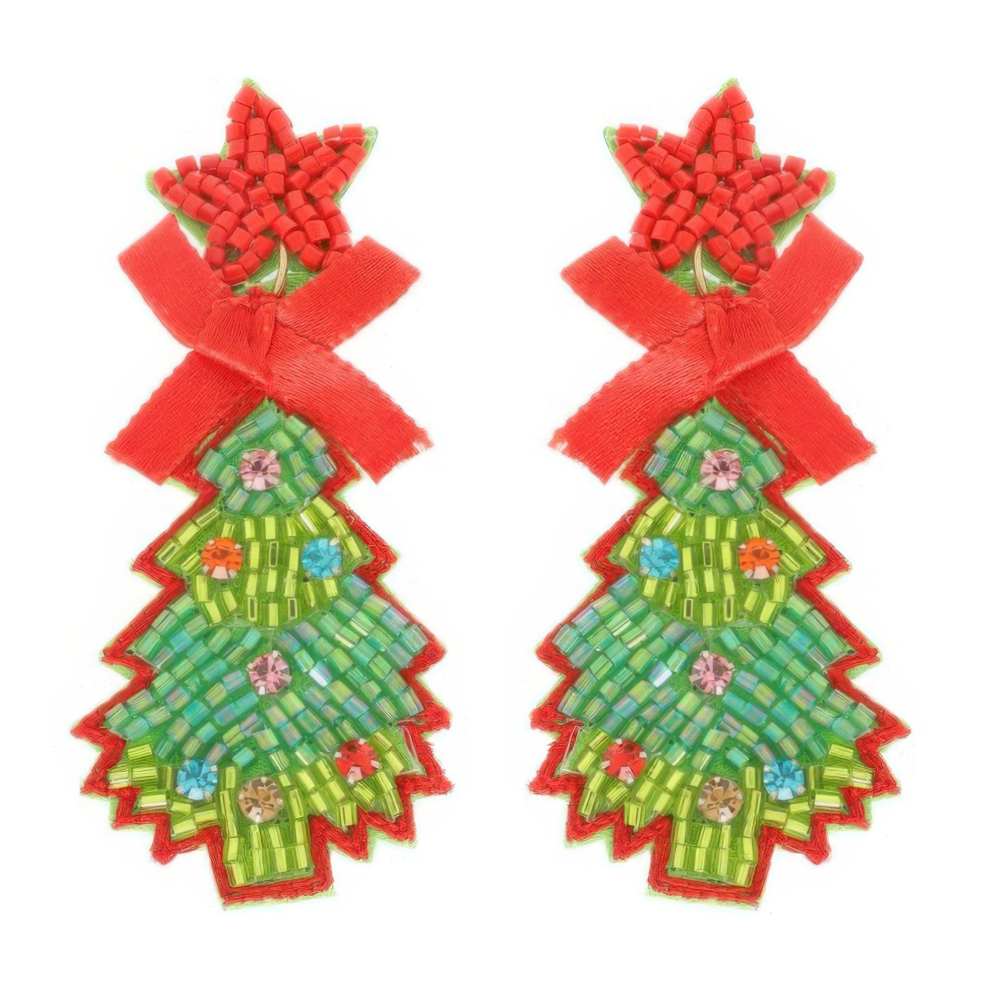 Christmas Tree Post Dangle Earrings